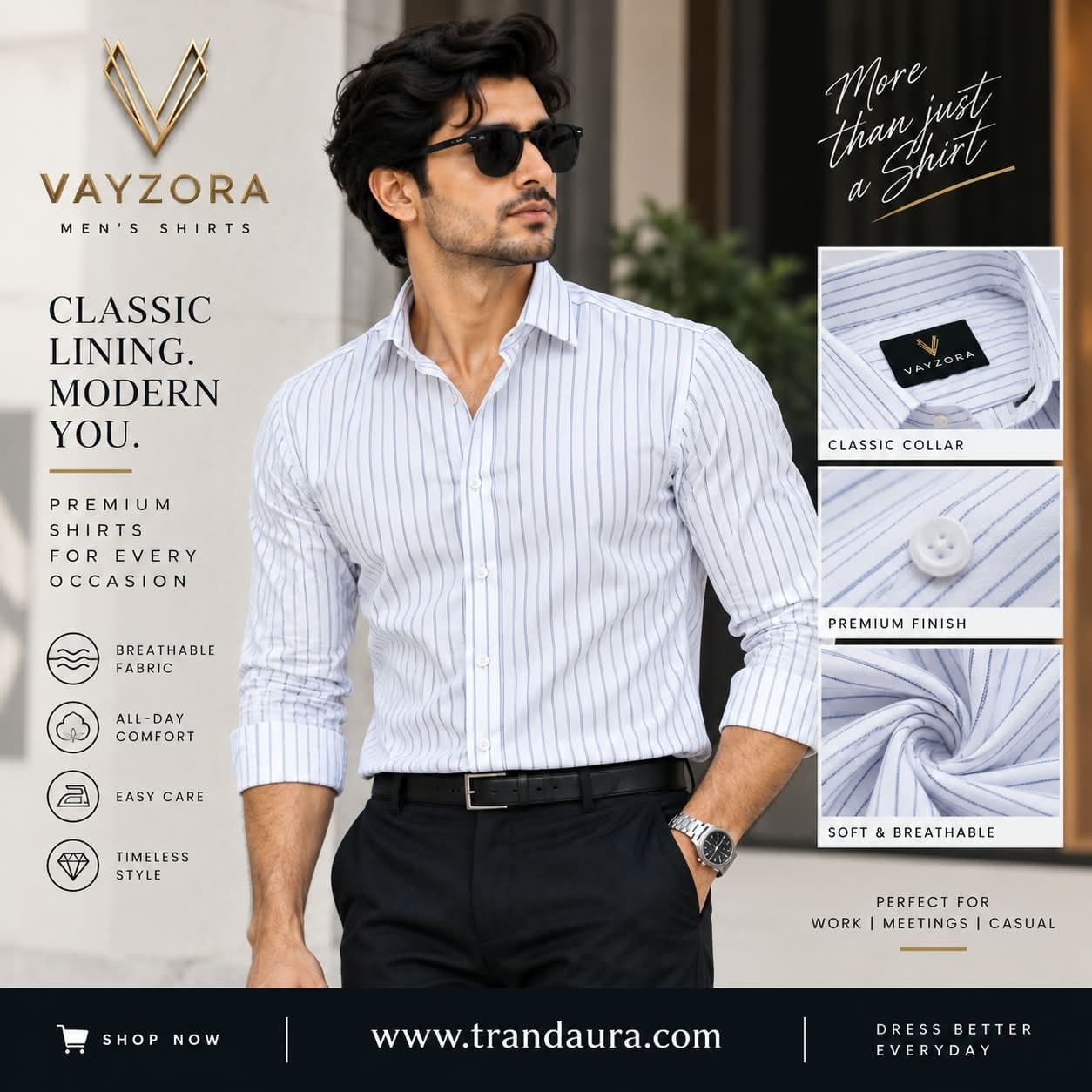Man's classic formal shirt