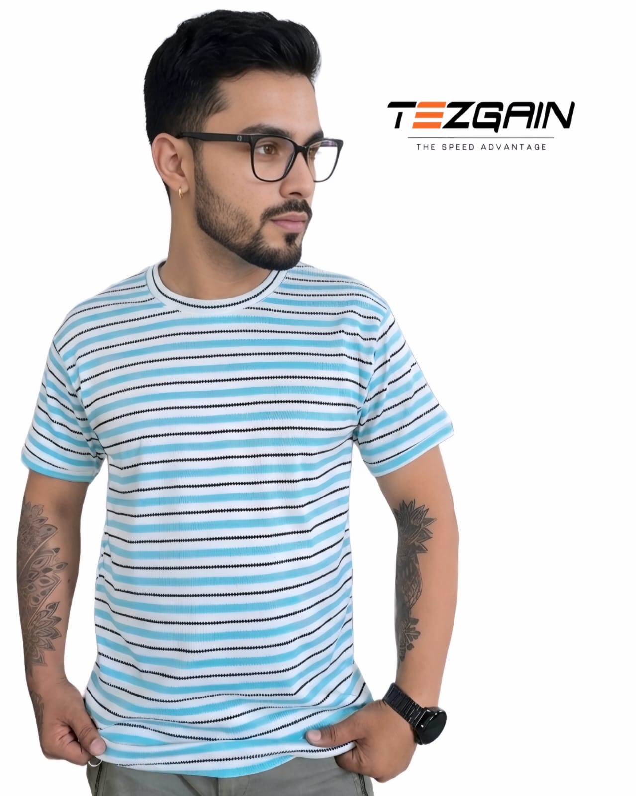 Tezgain slim fit round nack tshirt -105