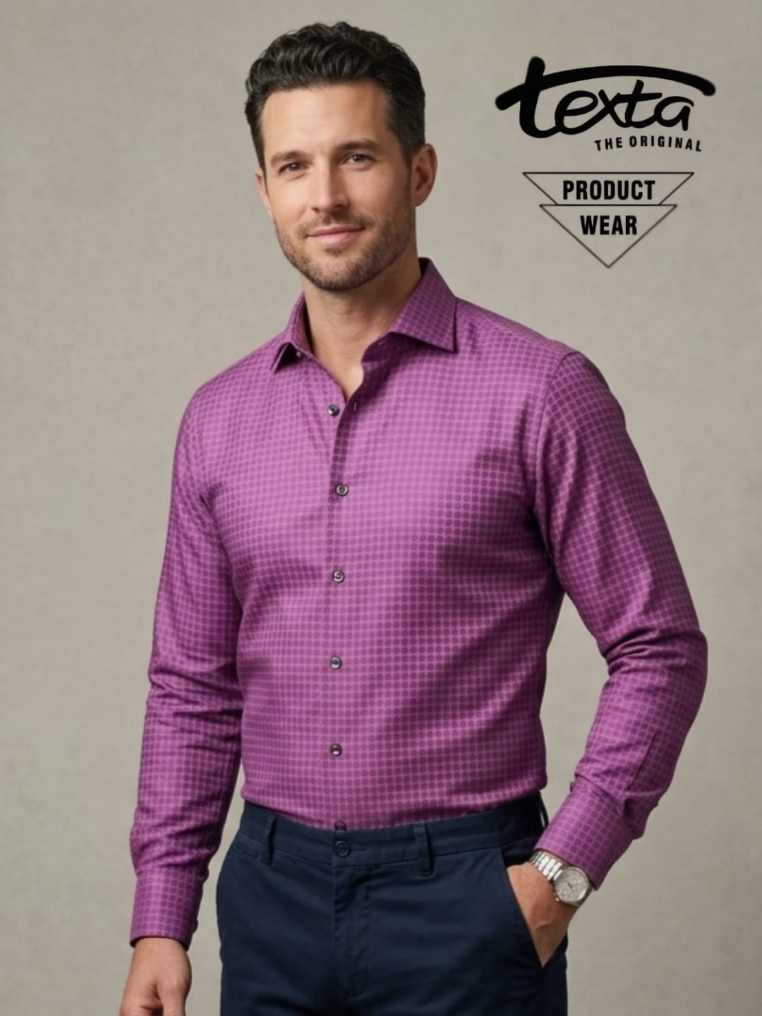 Mens casual shirt- purple 