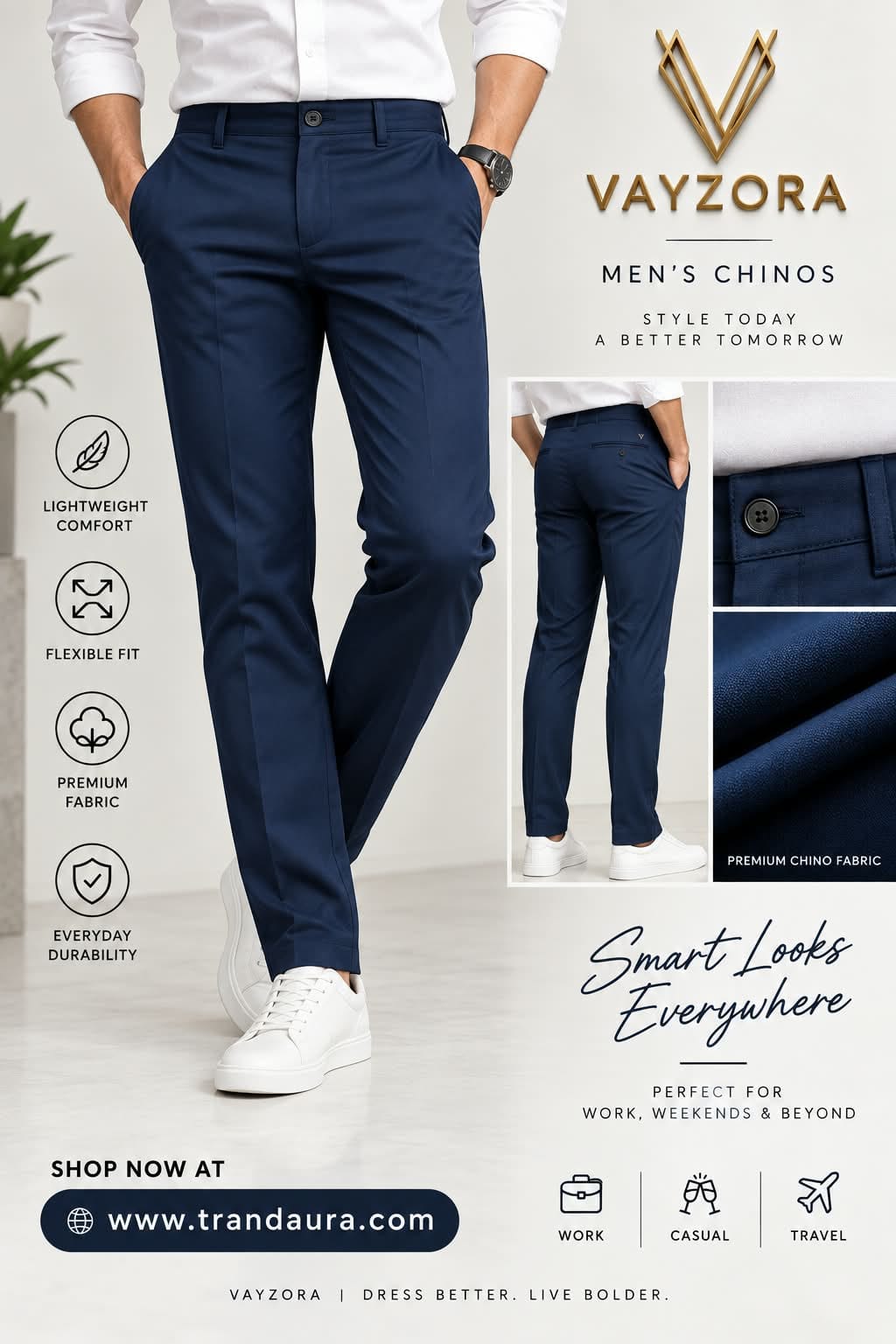 Mans chinos -blue