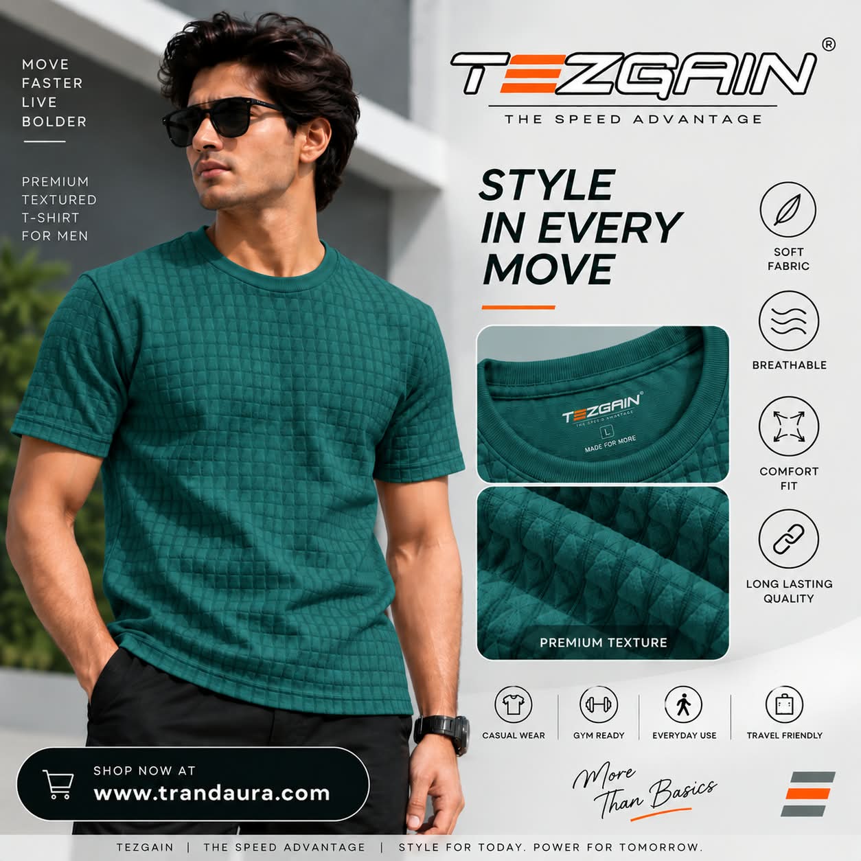 Tezgain ultra round nack tshirt -forest green 