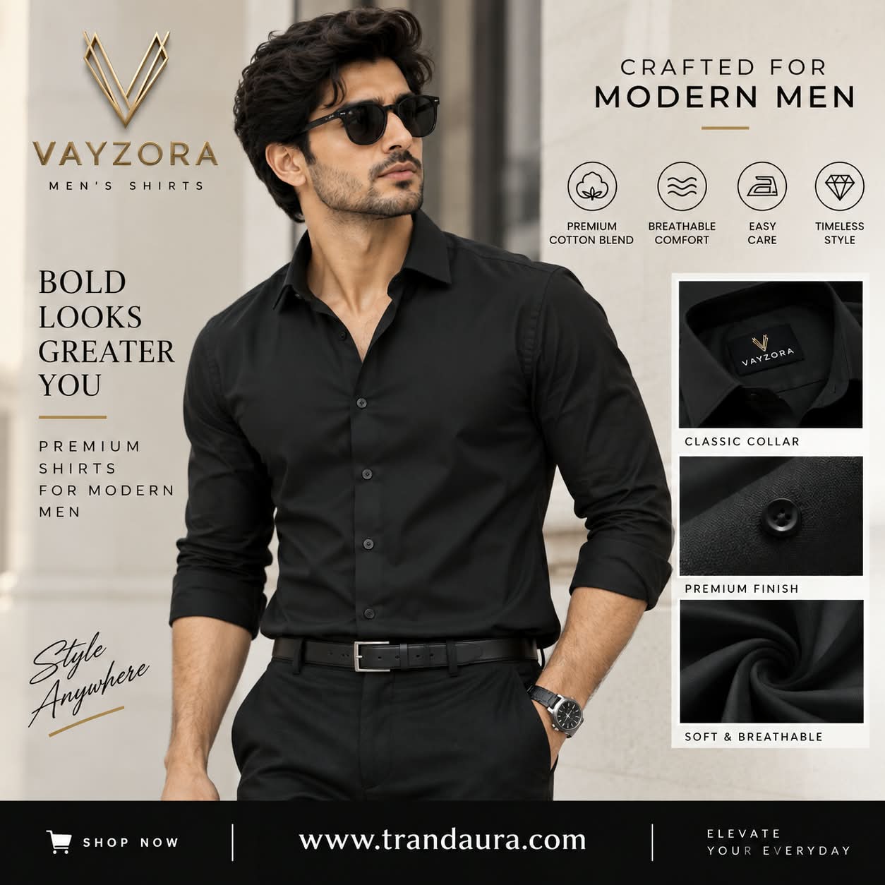 MENS FORMAL SHIRT-BLACK