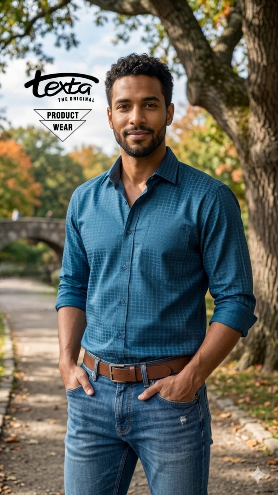Mens casual shirt-teal 