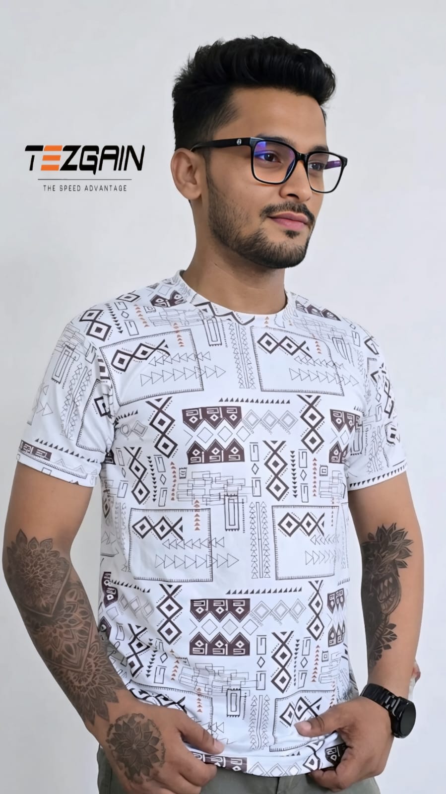 Tezgain round nack printed tshirt -102