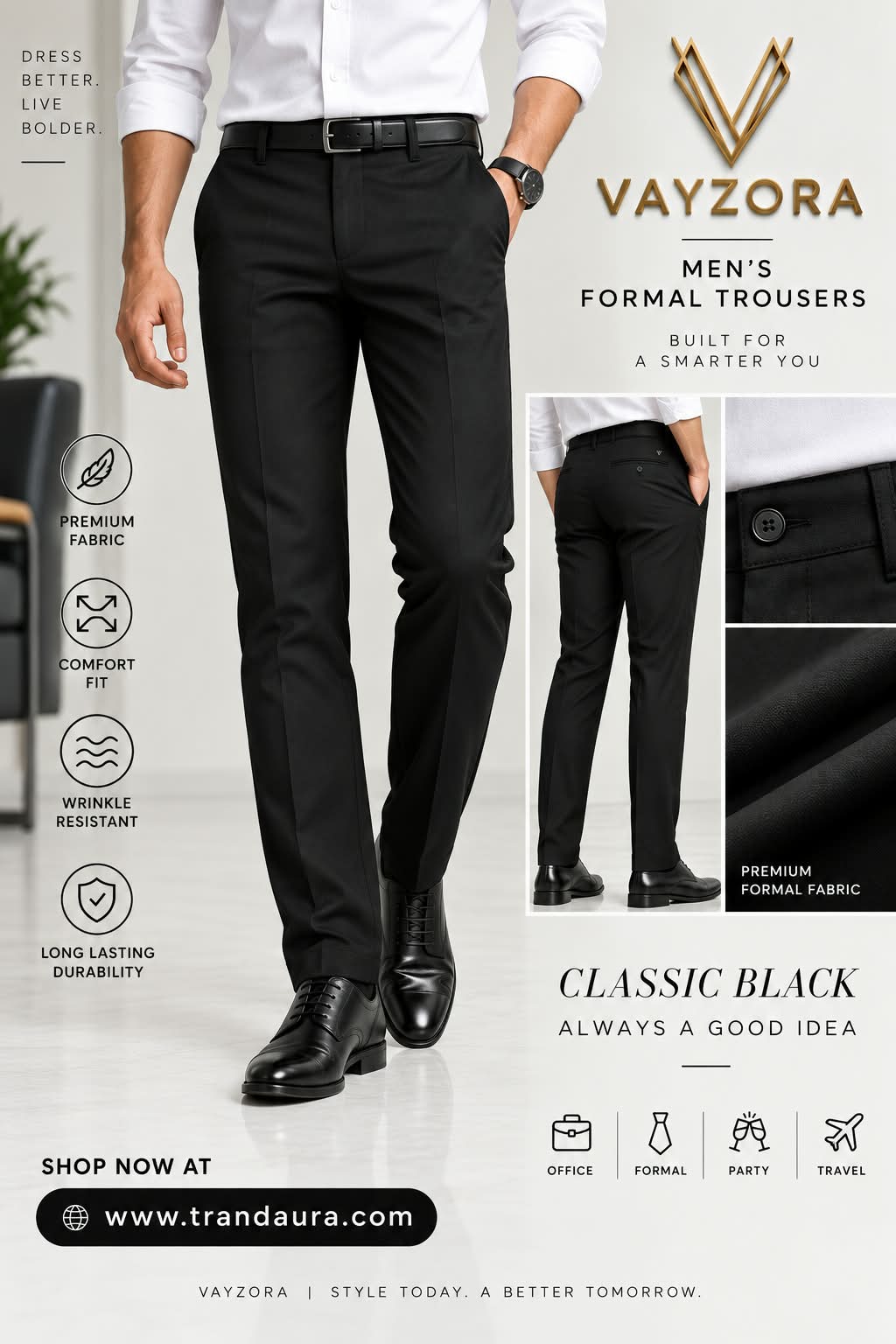 Mans formal trousers-black